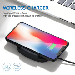 QK11 10W ABS + PC Cargador inalámbrico Qi de...