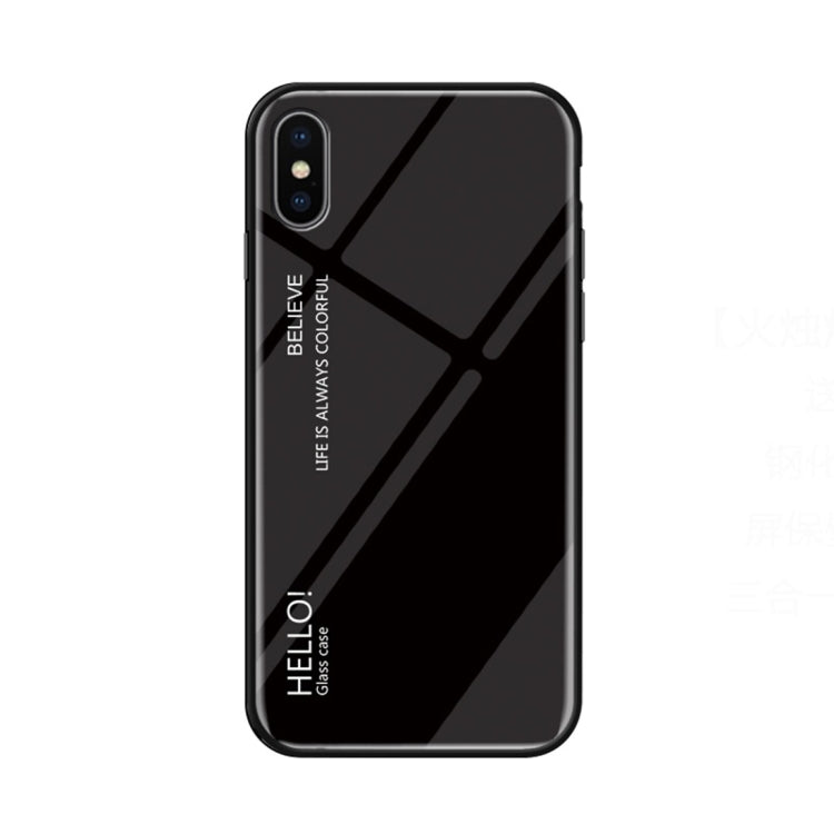 Para iPhone X / XS Estuche de vidrio de colo...