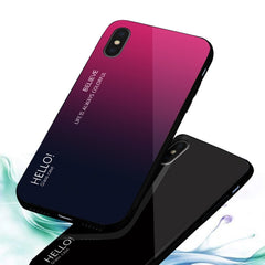 Para iPhone X / XS Estuche de vidrio de colo...