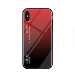 Para iPhone X / XS Estuche de vidrio de colo...