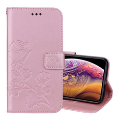 Para iPhone XS Max Rose Funda de cuero PU co...