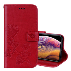 Para iPhone XS Max Rose Funda de cuero PU co...