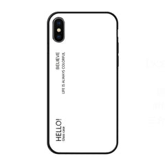 Para iPhone XS Max Estuche de vidrio de colo...