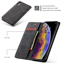 Para iPhone XS Max CaseMe-013 Funda de cuero...