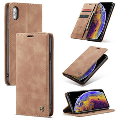 Para iPhone XS Max CaseMe-013 Funda de cuero...