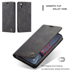 Para iPhone XR CaseMe-013 Funda de cuero con...