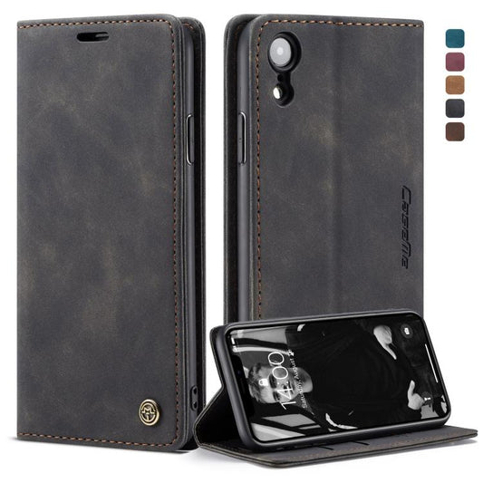 Para iPhone XR CaseMe-013 Funda de cuero con...