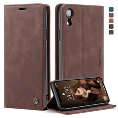 Para iPhone XR CaseMe-013 Funda de cuero con...