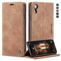 Para iPhone XR CaseMe-013 Funda de cuero con...