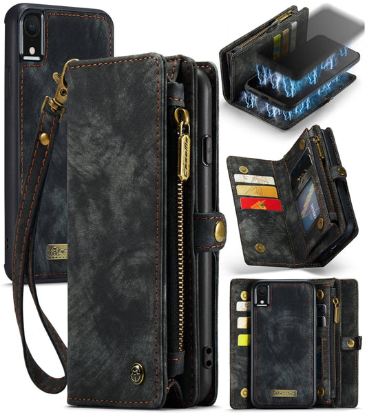 Para iPhone XR CaseMe Funda de cuero con tap...