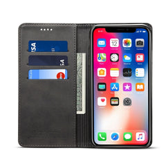Para iPhone XR Suteni Funda de cuero con tap...