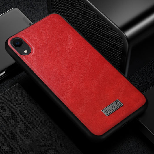 SULADA TPU a prueba de golpes + Funda de cuero hecha a mano para iPhone XR