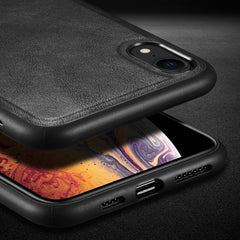 SULADA TPU a prueba de golpes + Funda de cuero hecha a mano para iPhone XR