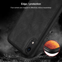 SULADA TPU a prueba de golpes + Funda de cuero hecha a mano para iPhone XR