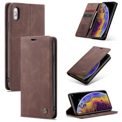 Para iPhone X / XS CaseMe-013 Funda de cuero...