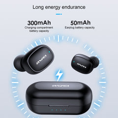 awei T13 TWS Bluetooth V5.0 Ture Auriculares inalámbricos deportivos