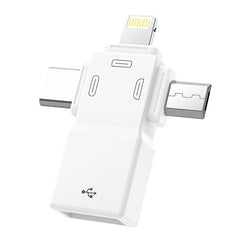 Adaptador USB 2.0 a 8 pines + USB-C / Type-C + Micro USB OTG