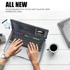 Para MacBook Pro 13 pulgadas 2022 y A2289 / A2251 / A2338 2020 PC + Funda protectora para computadora portátil TPU