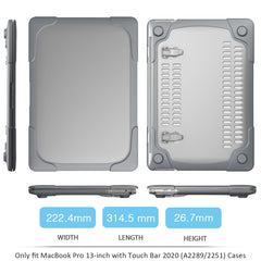 Para MacBook Pro 13 pulgadas 2022 y A2289 / A2251 / A2338 2020 PC + Funda protectora para computadora portátil TPU