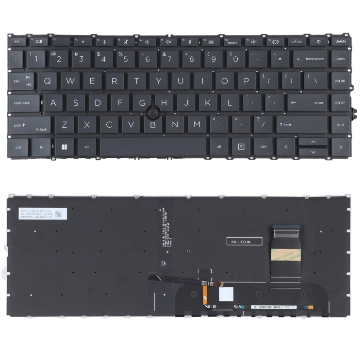 Teclado estadounidense con retroiluminación/puntero para HP Elitebook 840 G7