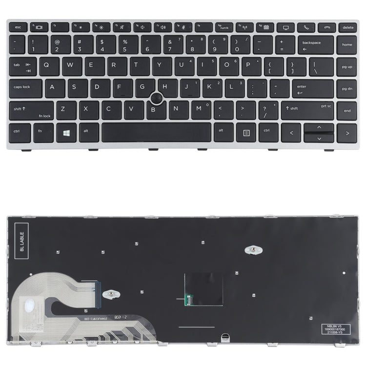 Teclado estadounidense con dispositivo señalador para HP Elitebook 840 G5