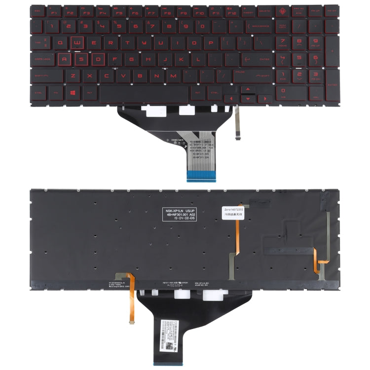 Teclado estadounidense con retroiluminación roja para HP OMEN 15-DC 15-DH 15T-DC 17-CB