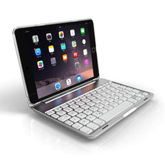 F8SM+ Funda de PU con teclado Bluetooth con retroiluminación para iPad mini 4
