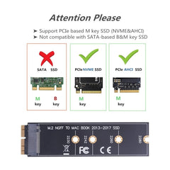 M.2 PCIE NVME SSD a Mac Book Air Pro 2013-20...