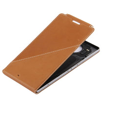 Funda de cuero genuino con tapa Vertical + c...