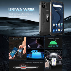 UNIWA W555 3GB+32GB Teléfono resistente de 5,71 pulgadas