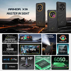 Ulefone Armor X31, 6 GB + 128 GB, visión noc...
