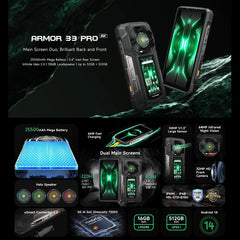 Teléfono resistente Ulefone Armor 33 Pro, 16...