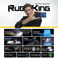 Ulefone RugKing, 8 GB + 256 GB, teléfono res...