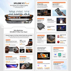 Blackview XPLORE X1, 12 GB + 256 GB, 6,78 pu...