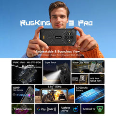Ulefone RugKing 3 Pro, 8 GB + 128 GB, teléfo...