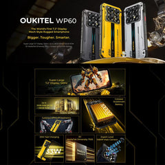 Teléfono resistente Oukitel WP60, 8 GB + 256...