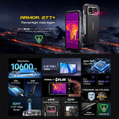 Teléfono resistente Ulefone Armor 27T+, 12 G...