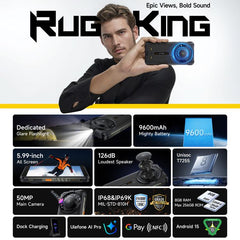Ulefone RugKing, 8 GB + 128 GB, teléfono res...