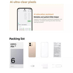 OPPO A6k 5G, 8 GB + 256 GB, lector de huella...