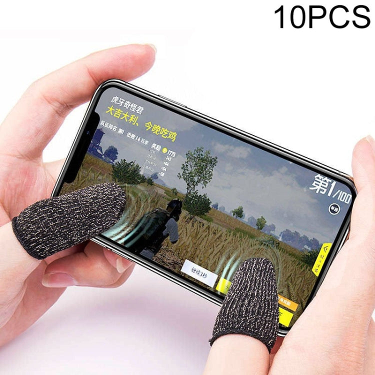 10 PCS Nylon + Funda de pantalla táctil de fibra conductora para dedo pulgar / índice