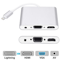 Adaptador 3 en 1 de 8 pines a HDMI / VGA / Audio