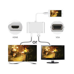 Adaptador 3 en 1 de 8 pines a HDMI / VGA / Audio