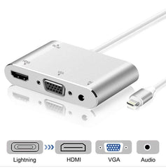 Adaptador 3 en 1 de 8 pines a HDMI / VGA / Audio