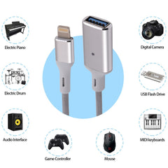 Adaptador de cámara OTG macho de 8 pines a USB hembra