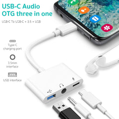 Adaptador OTG 3 en 1 USB-C / Type-C macho a ...