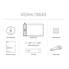 VEIKK S640 6x4 pulgadas 5080 LPI tableta grá...