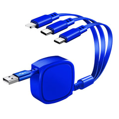 Cable de carga retráctil USB 3 en 1 de 1,2 m