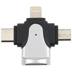 Adaptador 3 en 1 de 8 pines + Tipo-C + Micro USB a USB 3.0 hembra