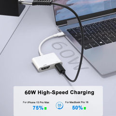 Convertidor de vídeo USB-C/Tipo-C a HDMI+USB...
