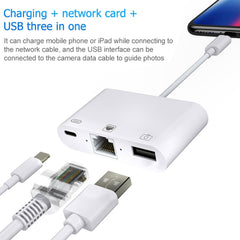 Ethernet 3 en 1 + USB + carga de 8 pines hembra a macho de 8 pines